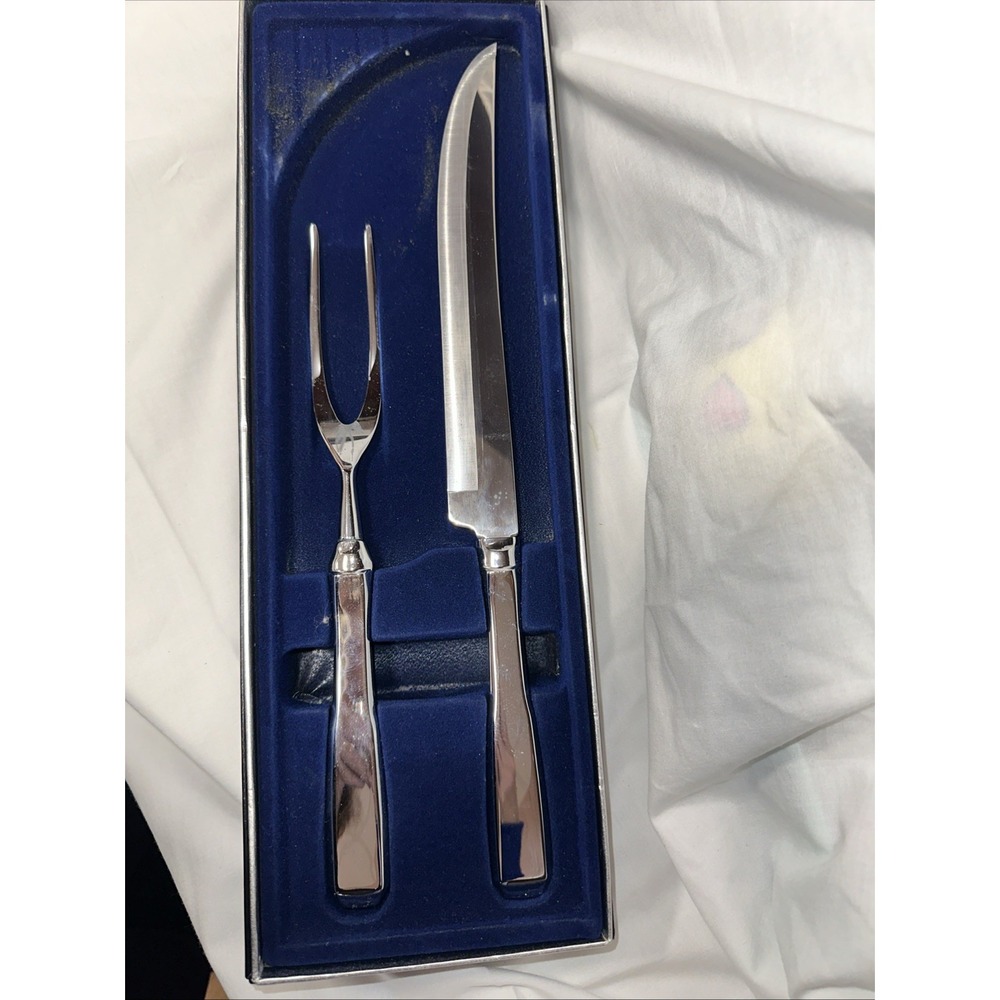 Vintage US Towle Cutlery Carving‎ Set Knife Fork w/ Box